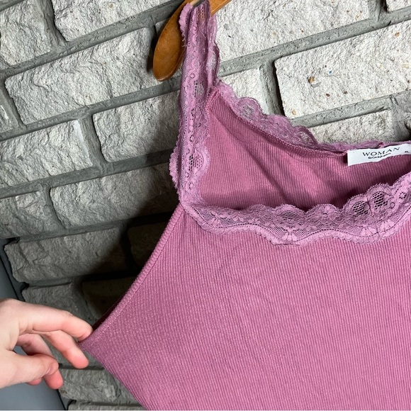 Lace Trim Cami Tank Top Shirt Top - Picture 2 of 6